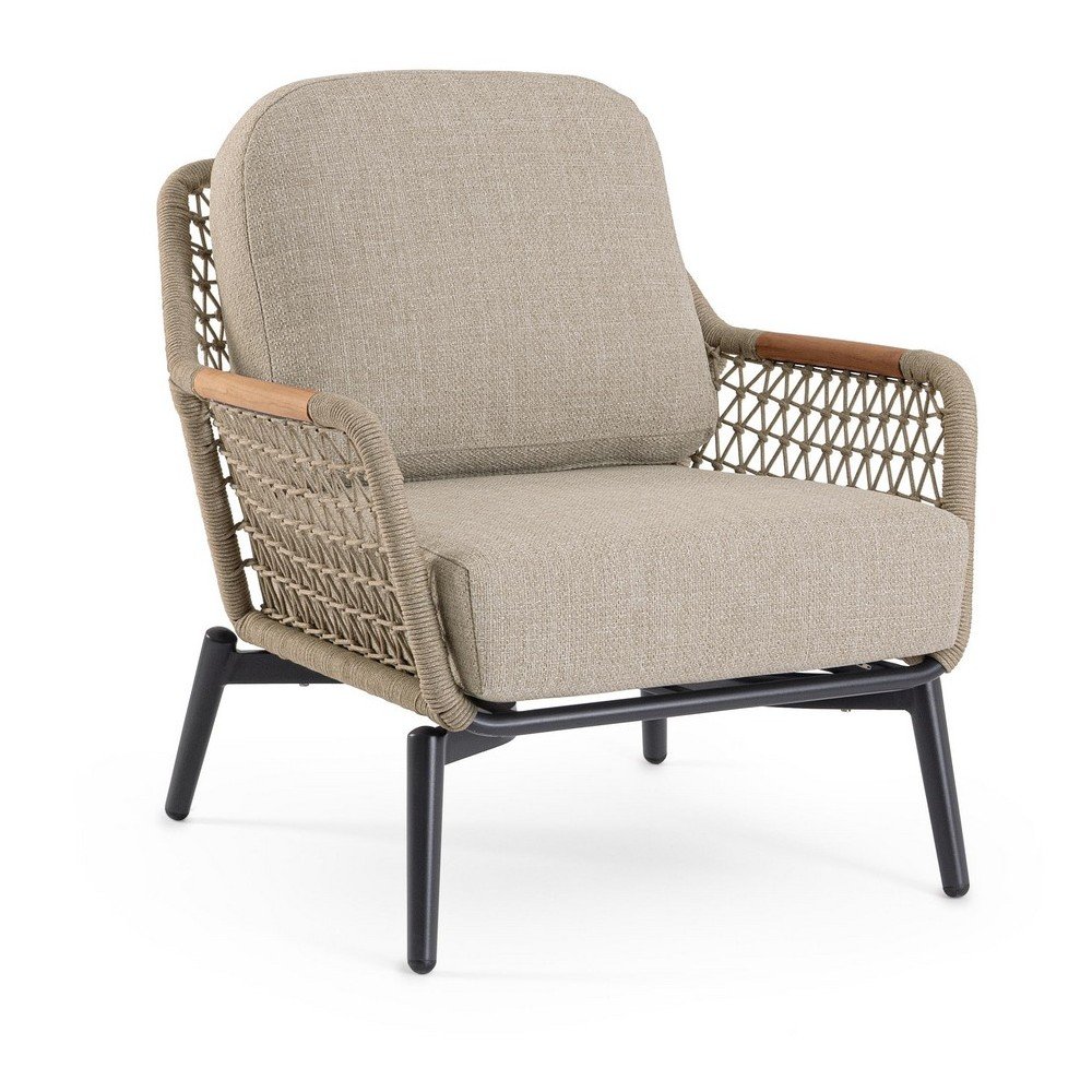 Világosbarna fém kerti fotel Eulero – Bizzotto