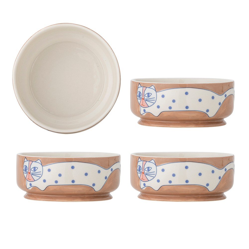 Világosbarna kőedény tálka szett 4 db-os Missy – Bloomingville