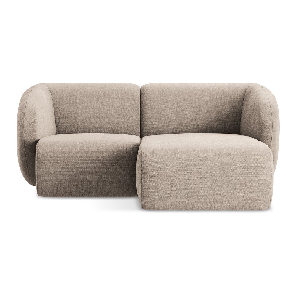 Világosbarna zsenília sarokkanapé (jobb oldali-heverő résszel) Lani – Makamii