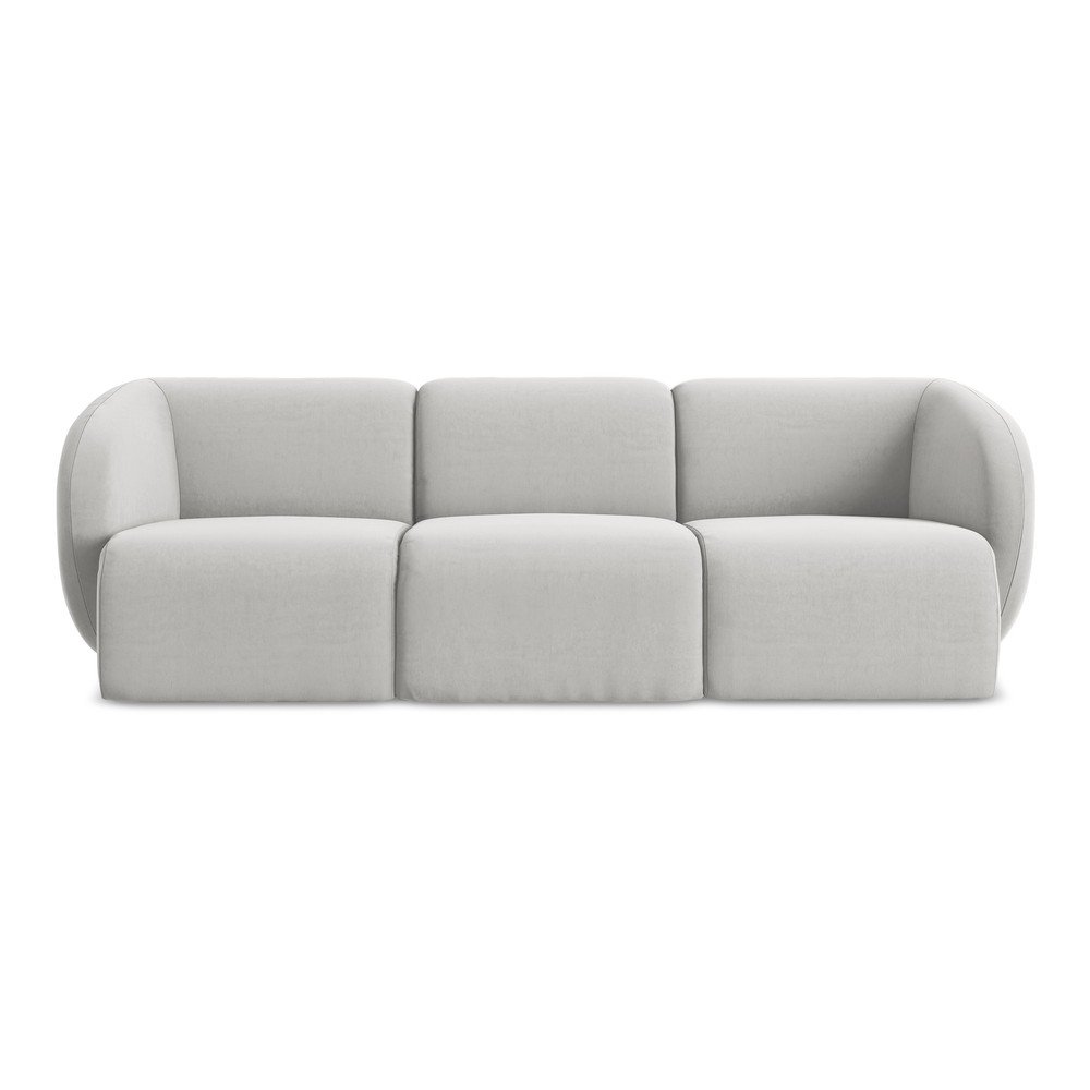 Világosszürke bársony kanapé 244 cm Lani – Makamii