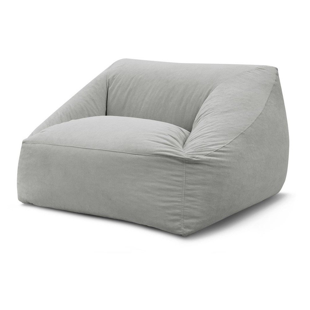 Világosszürke kordbársony babzsákfotel Lilibet – Bobochic Paris