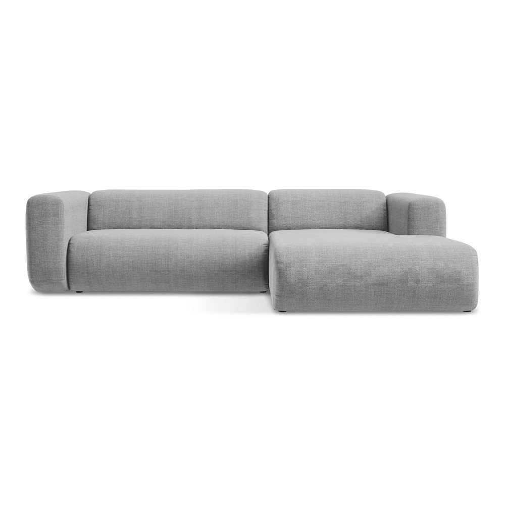 Világosszürke sarokkanapé (jobb oldali-heverő résszel) Ekahi – Makamii