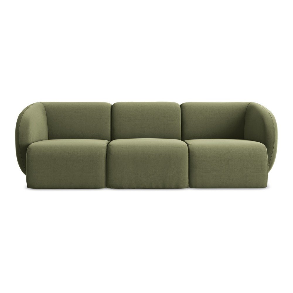 Zöld bársony kanapé 244 cm Lani – Makamii