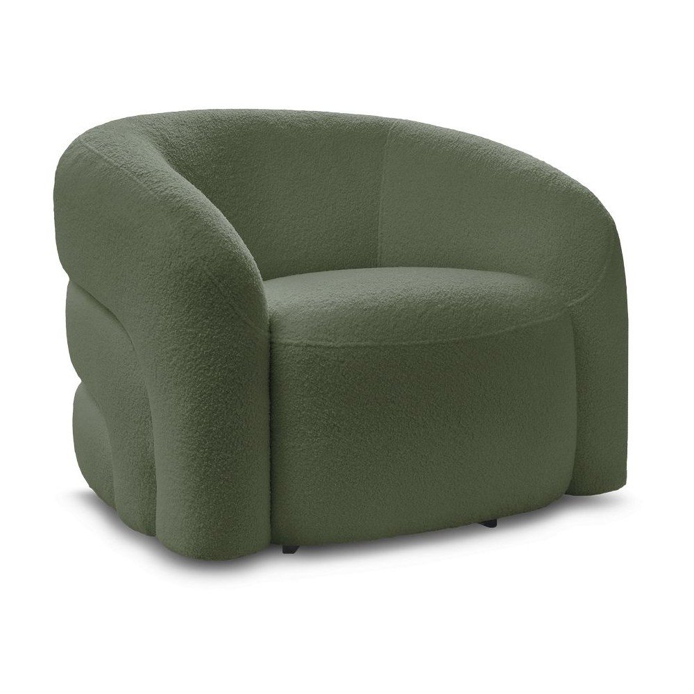 Zöld forgó buklé fotel Elina – Bobochic Paris