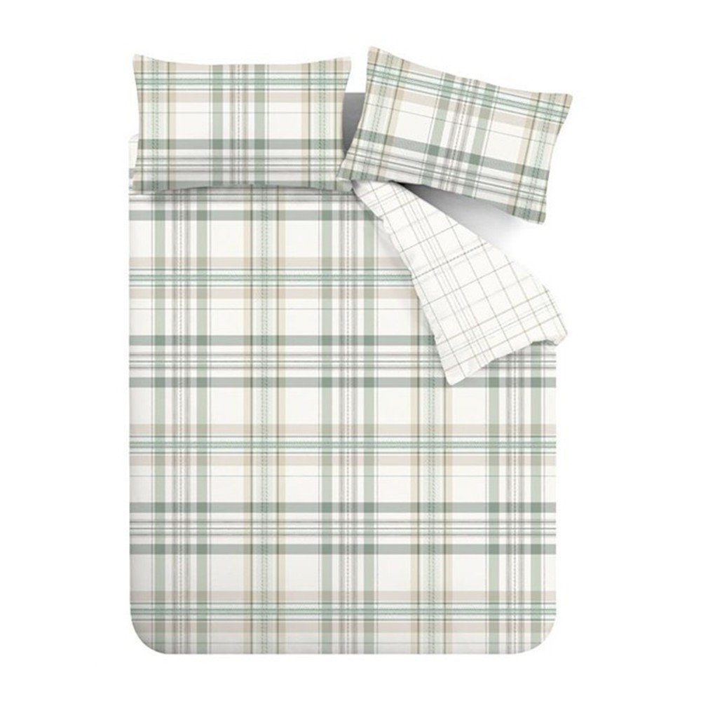 Zöld kétszemélyes-hosszabbított háromrészes ágyneműhuzat 230x220 cm Cartmel Check – Catherine Lansfield