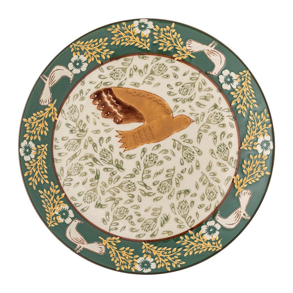 Zöld kőedény desszertes tányér ø 16 cm Hezha – Bloomingville