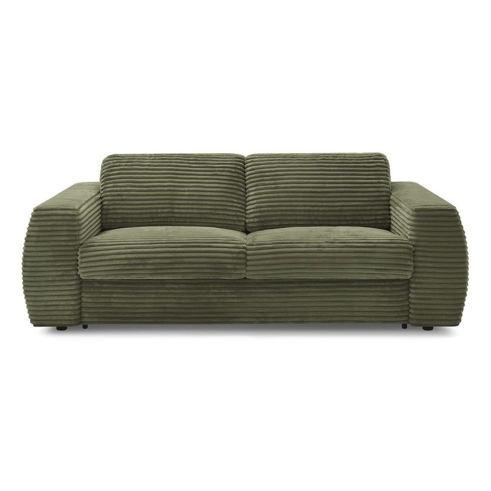 Zöld kordbársony kanapé mindennapos alvásra-kinyitható 240 cm Hugo – Bobochic Paris
