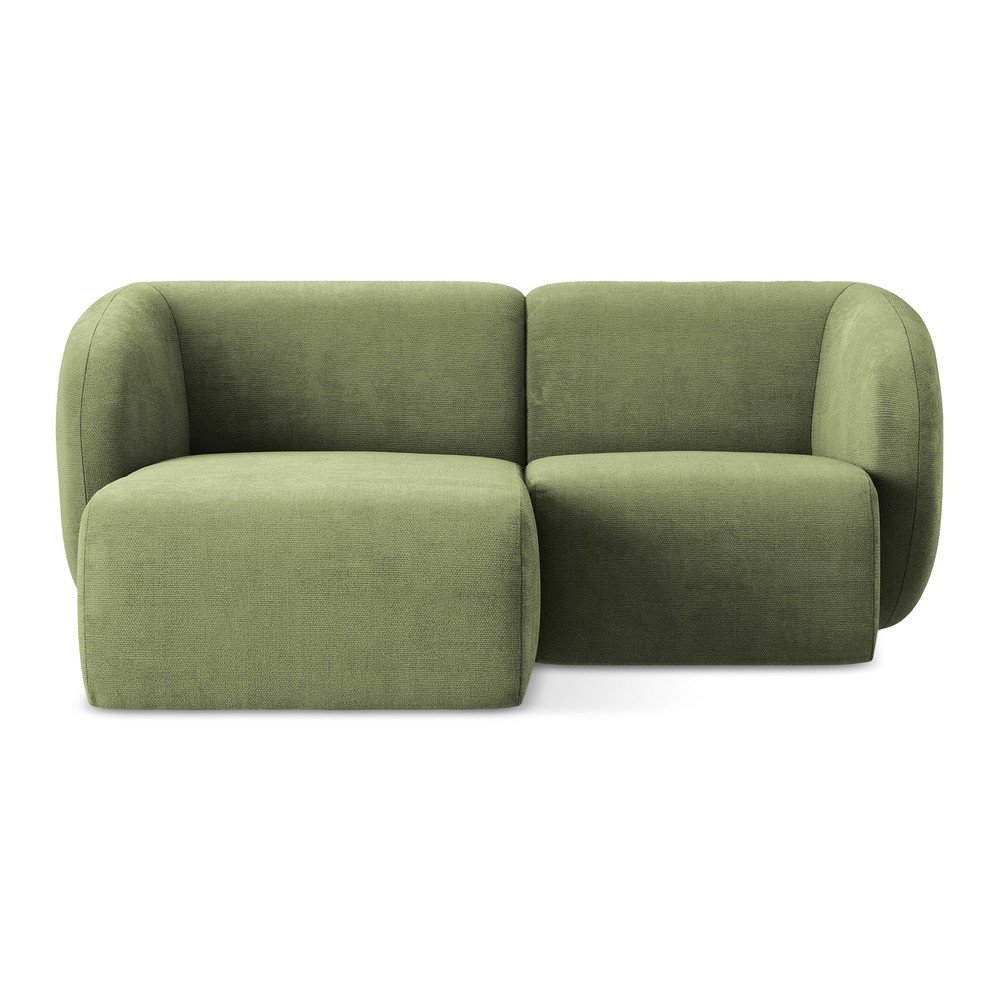 Zöld zsenília sarokkanapé (bal oldali-heverő résszel) Lani – Makamii