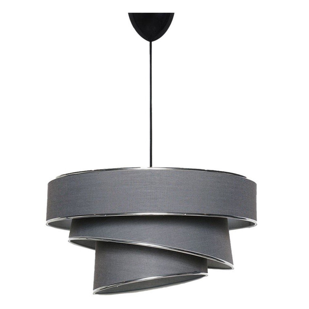 Antracitszürke-ezüstszínű függőlámpa textil búrával ø 40 cm Couper – Opviq lights