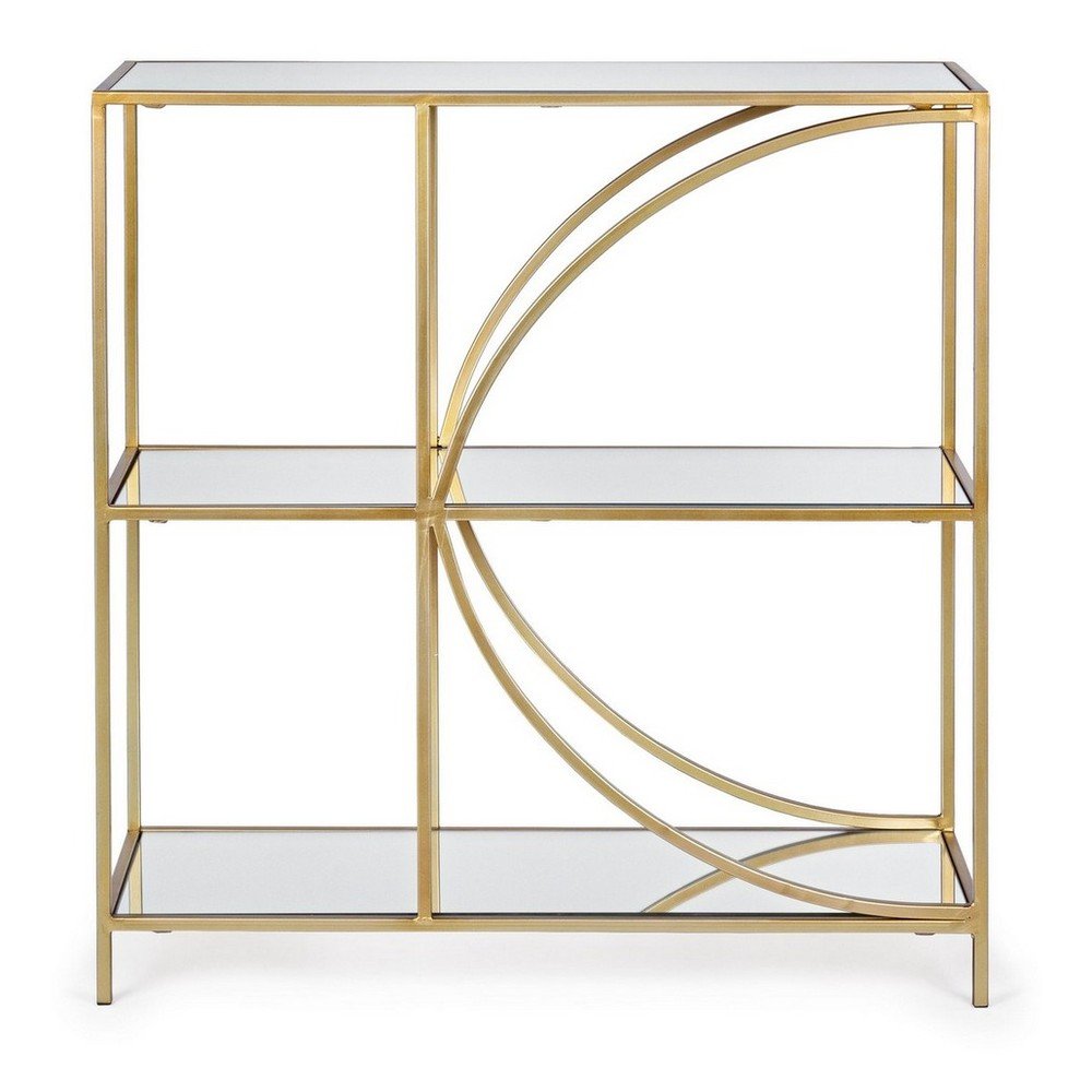 Aranyszínű acél könyvespolc 81x87x31 cm Elenor – Bizzotto