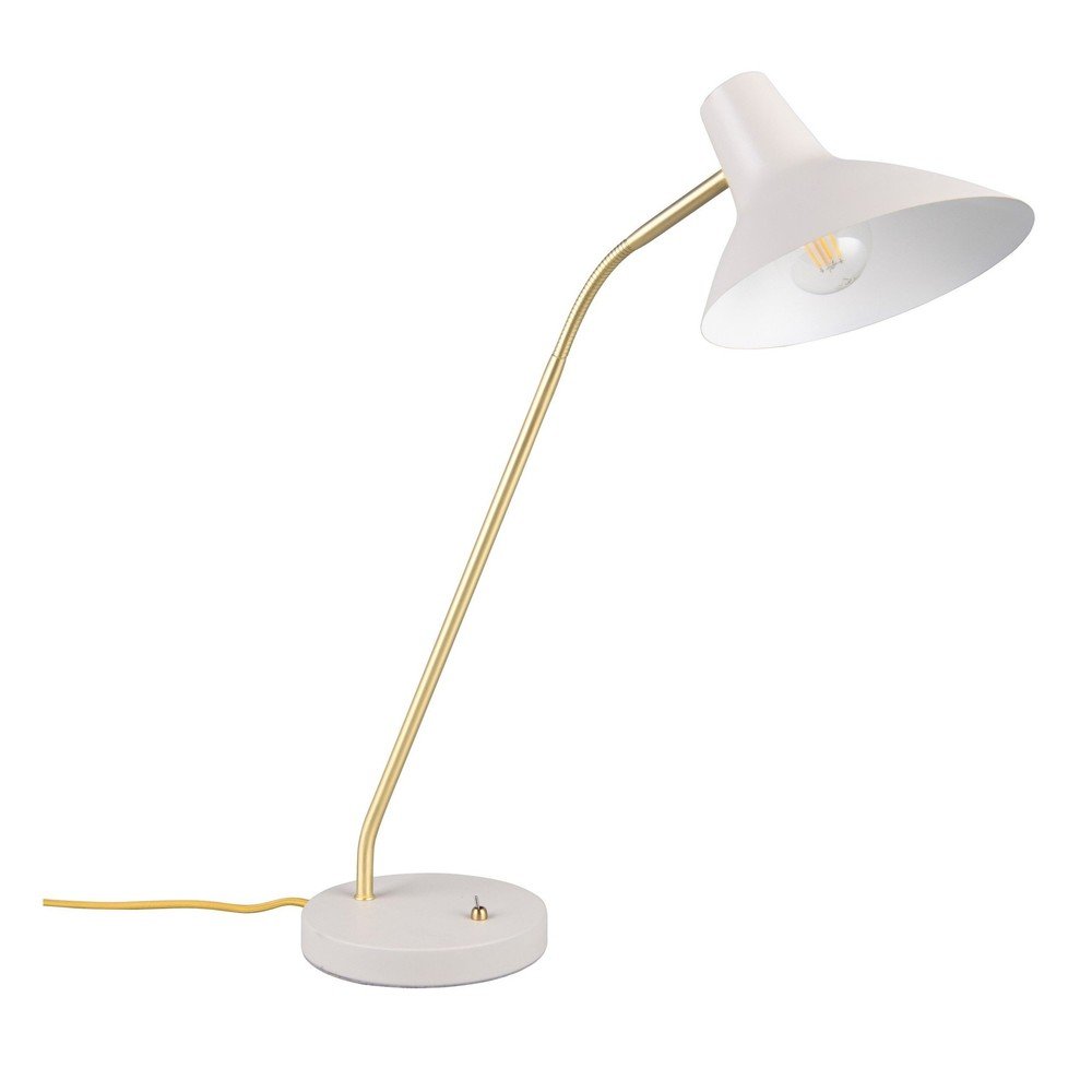 Aranyszínű-elefántcsont színű asztali lámpa hajlítható szerkezettel (magasság 54 cm) Traveller – Trio