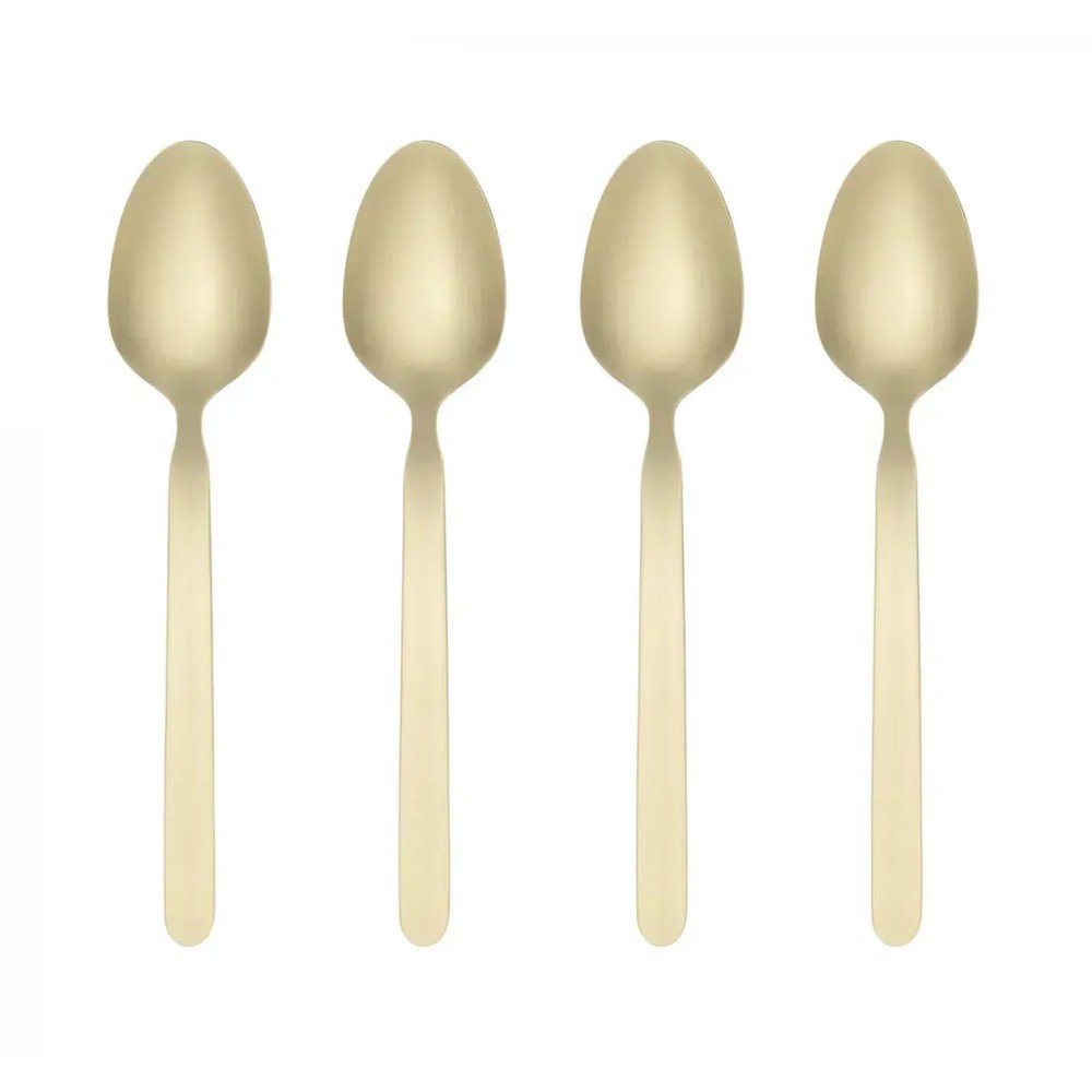 Aranyszínű rozsdamentes acél négyszemélyes desszertes kanál szett 4 db-os Stella – Blomus