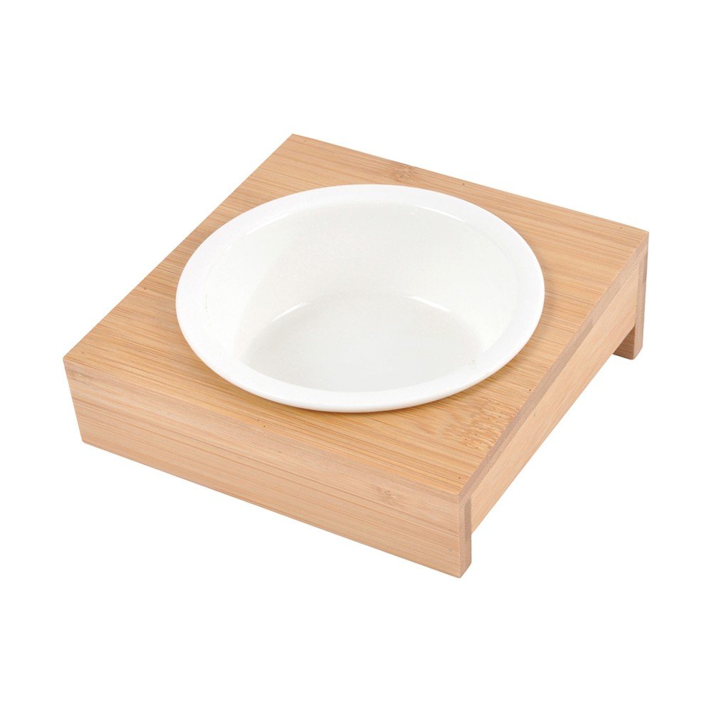 Bambusz tálka állvánnyal kutyáknak ø 12 cm – Love Story
