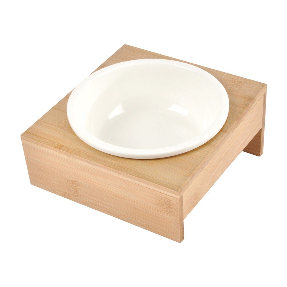 Bambusz tálka állvánnyal kutyáknak ø 16 cm – Love Story