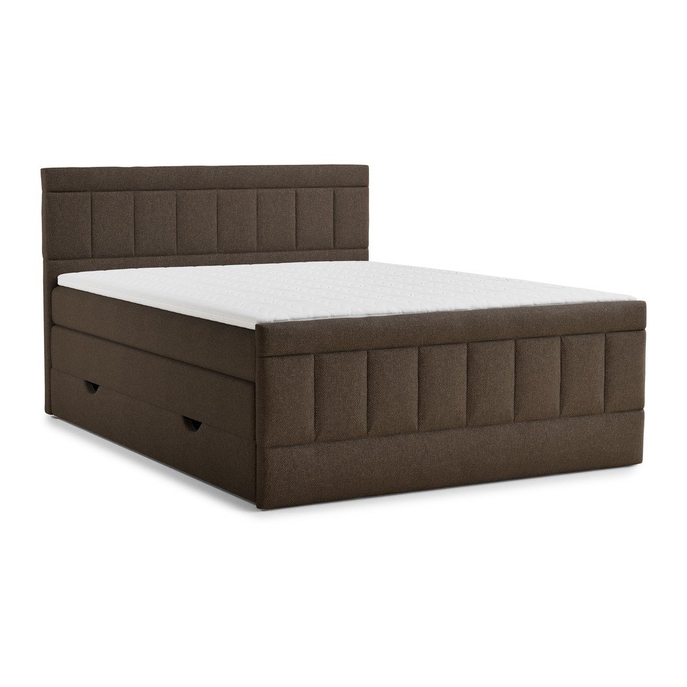 Barna ágyneműtartós boxspring ágy 160x200 cm Caya – Maison de Rêve