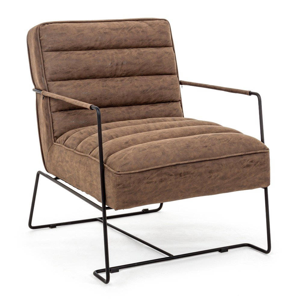 Barna bőrutánzat fotel Brianna – Bizzotto