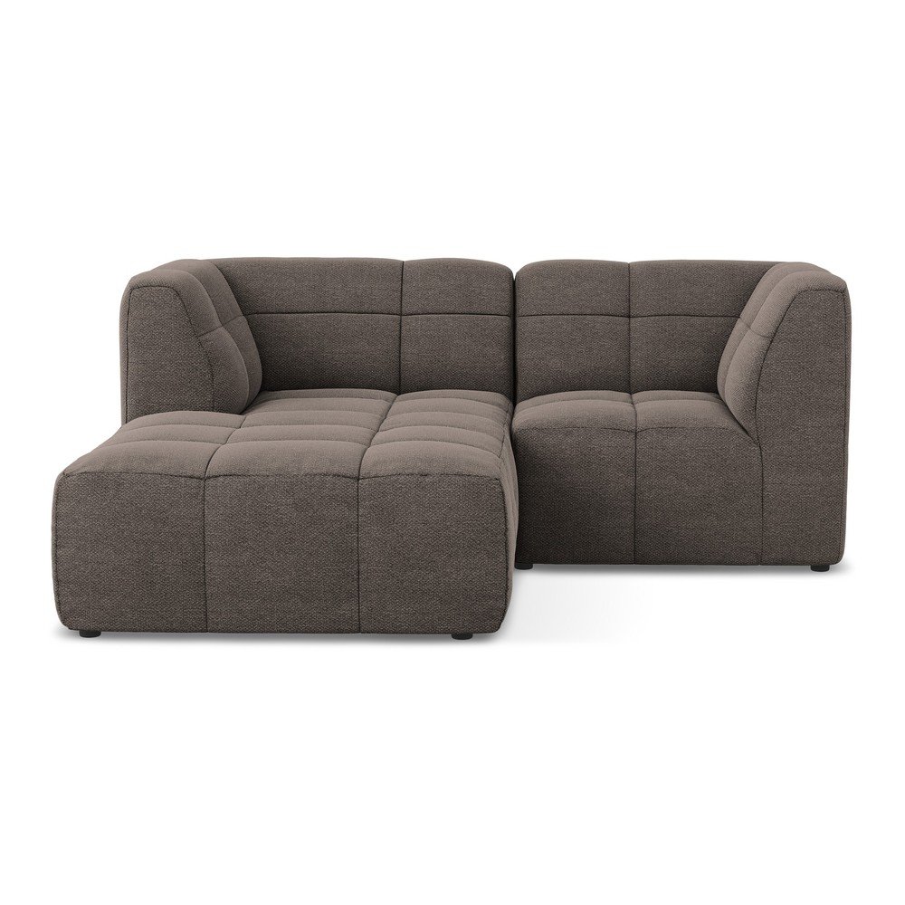 Barna buklé sarokkanapé (bal oldali-heverő résszel) Aloha – Makamii