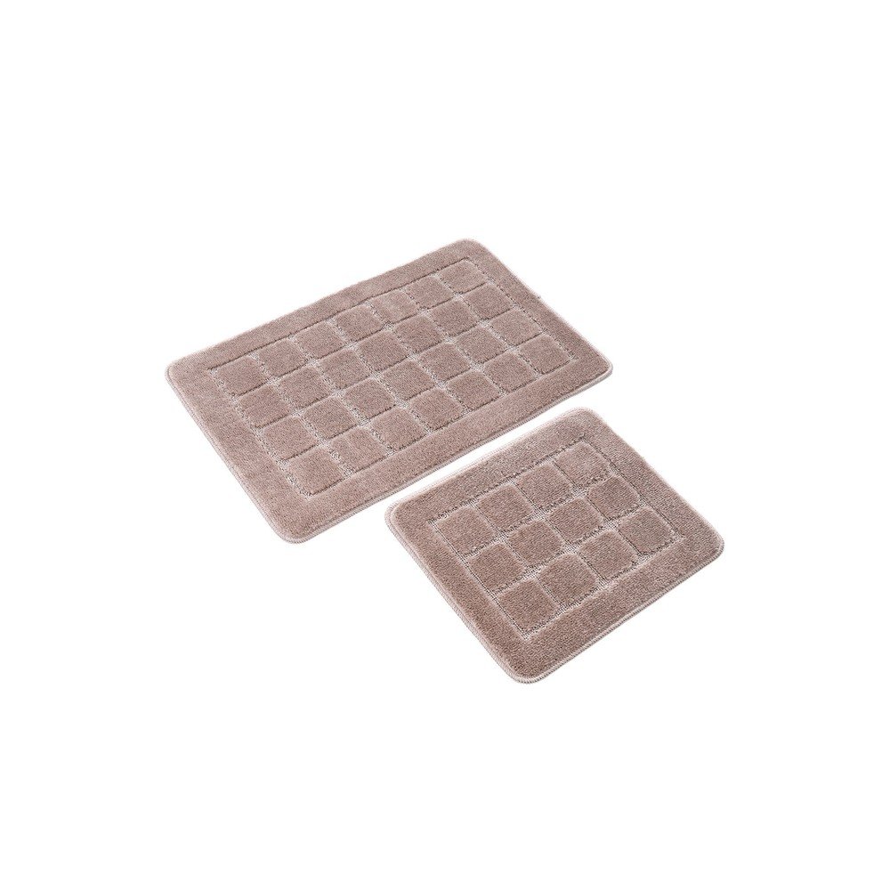 Barna fürdőszobai kilépő szett 2 db-os 50x80 cm Kareli – Foutastic