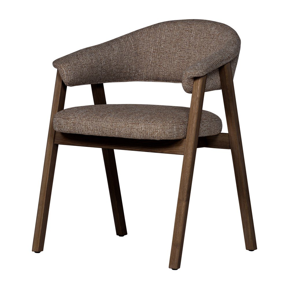 Barna kárpitozott karfás étkezőszék Tunar – WOOOD