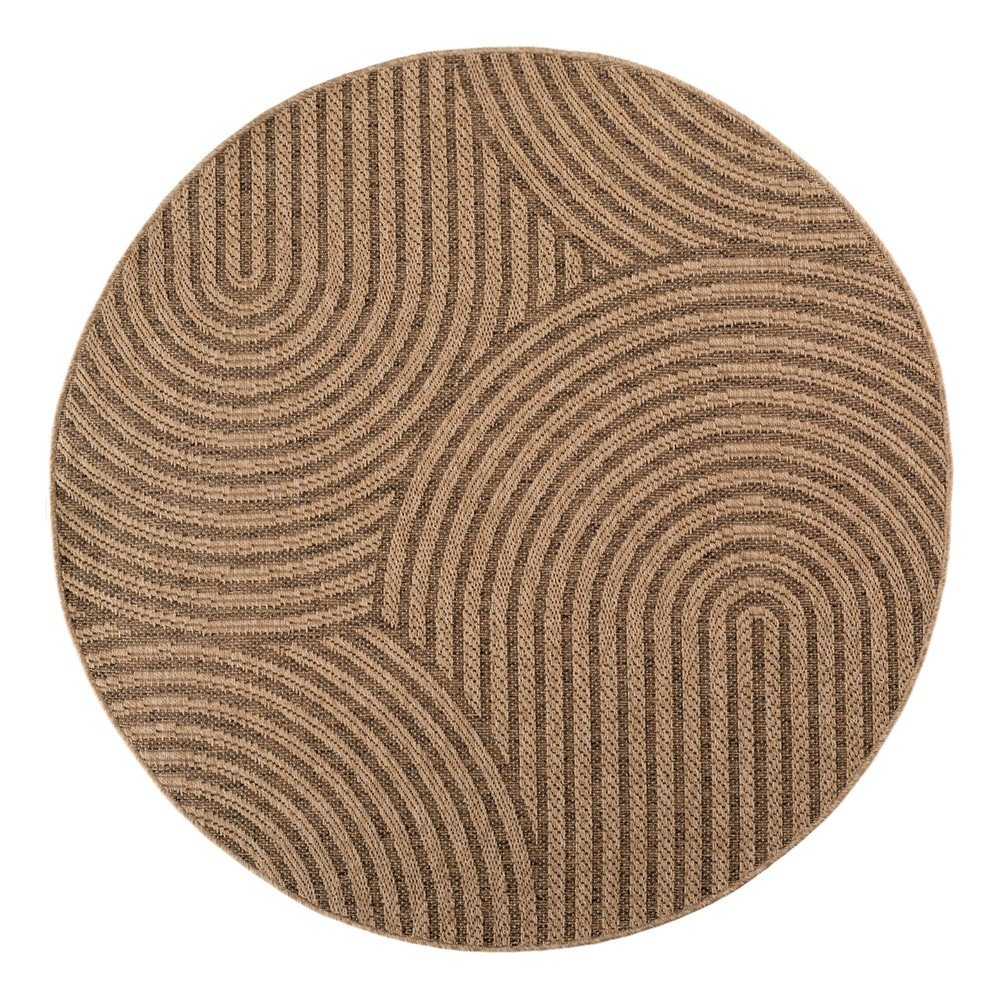 Barna kerek kültéri-beltéri szőnyeg ø 160 cm Timber 1401 – Ayyildiz Carpets