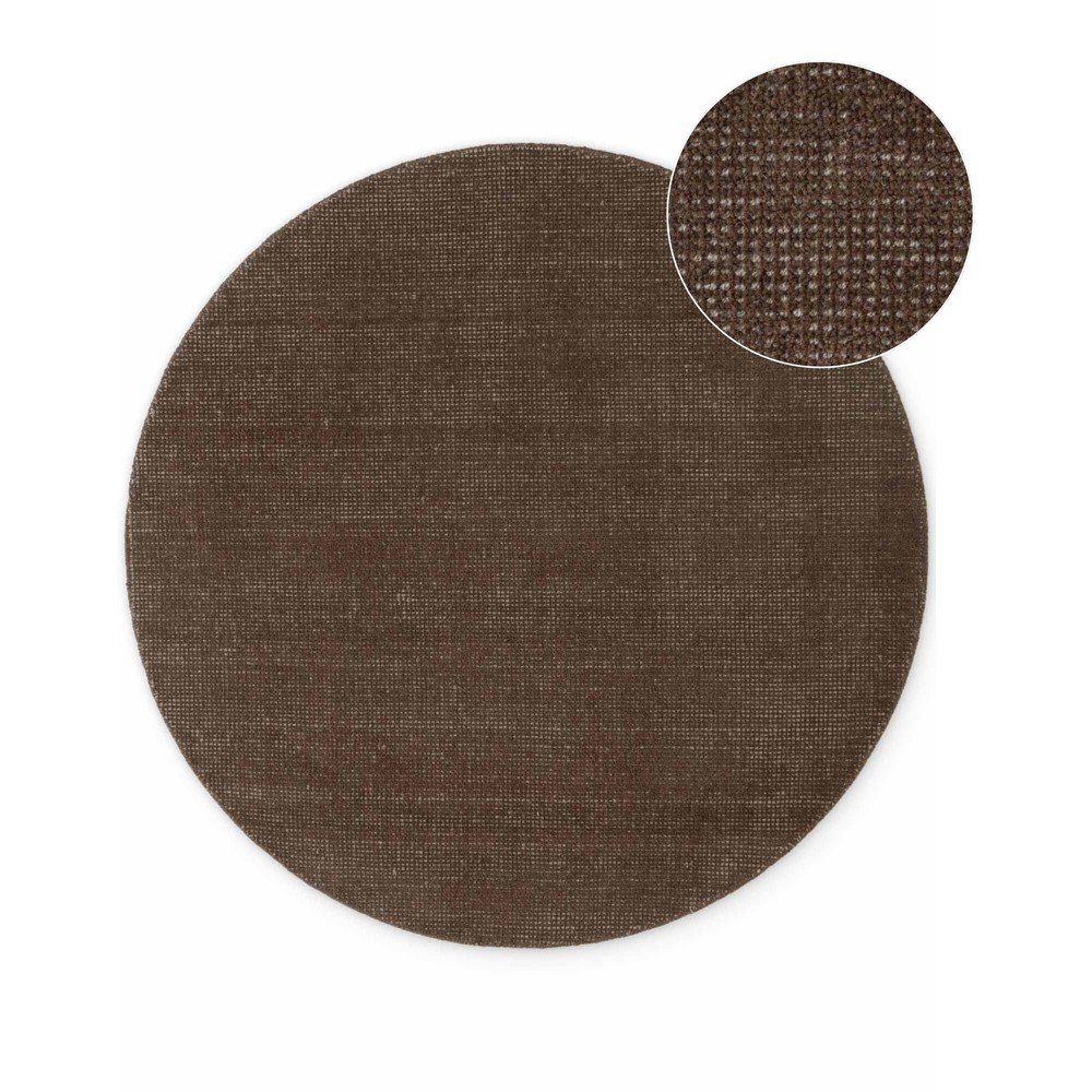 Barna kézi szövésű gyapjú kerek szőnyeg ø 160 cm Greenwich – Ted Baker