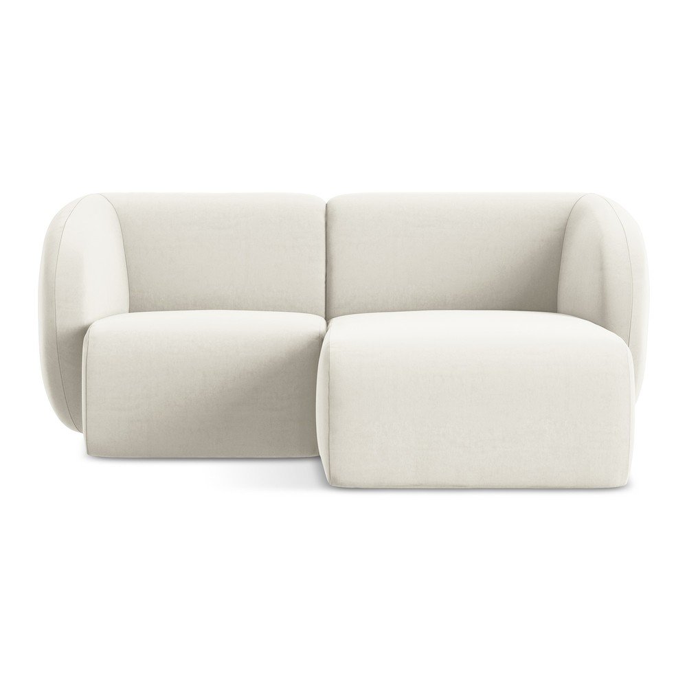 Bézs bársony sarokkanapé (jobb oldali-heverő résszel) Lani – Makamii