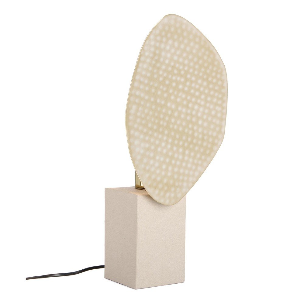 Bézs fém asztali lámpa fém búrával (magasság 46 cm) Neev – Bizzotto