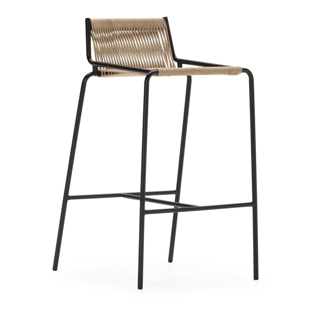 Bézs fém bárszék (ülésmagasság 65 cm) Emily – Marckeric