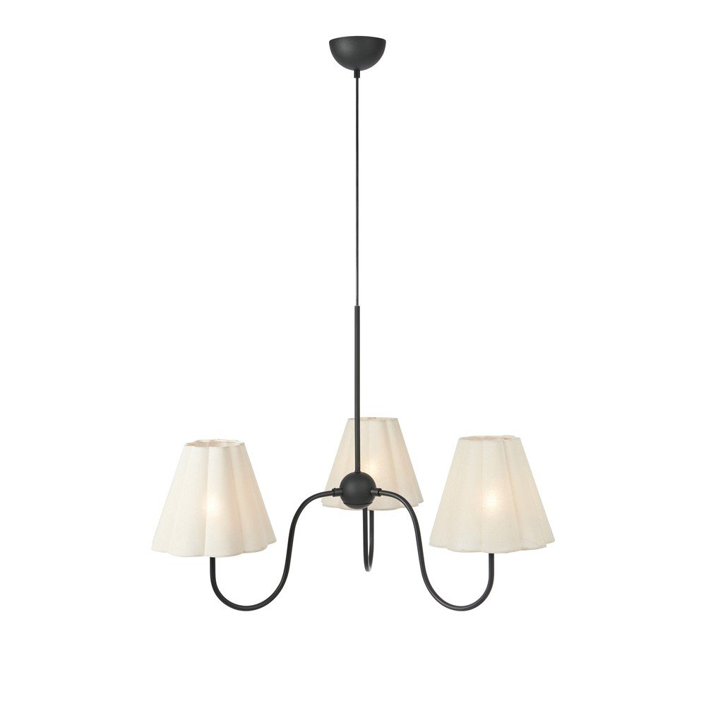 Bézs fém függőlámpa textil búrával Veya – Markslöjd