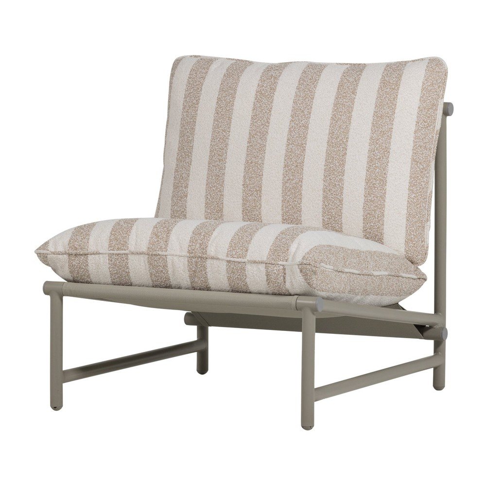 Bézs fém-párnázott kerti fotel Elvo – WOOOD