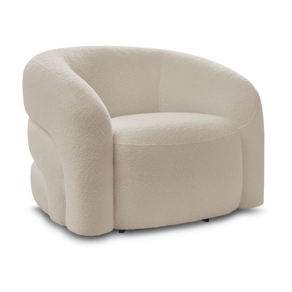 Bézs forgó buklé fotel Elina – Bobochic Paris