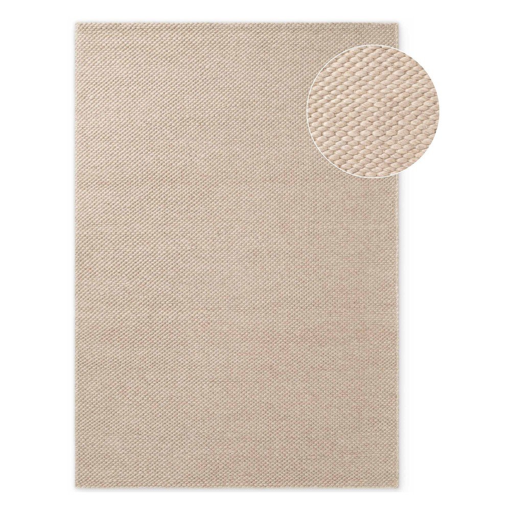 Bézs kézi szövésű gyapjú szőnyeg 140x200 cm Lyon Beans – Elle Decoration