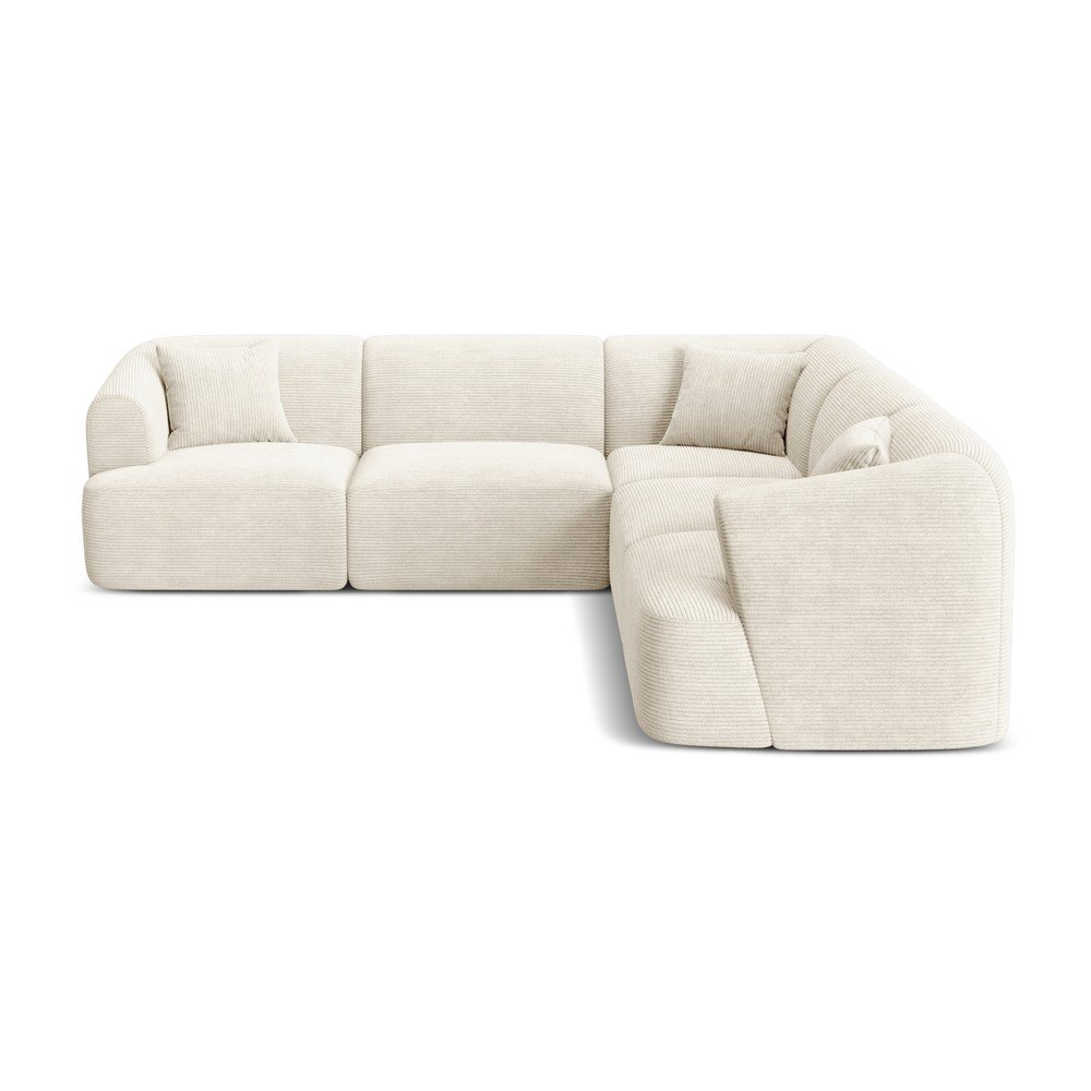 Bézs kordbársony sarokkanapé Campi – Cosmopolitan Design