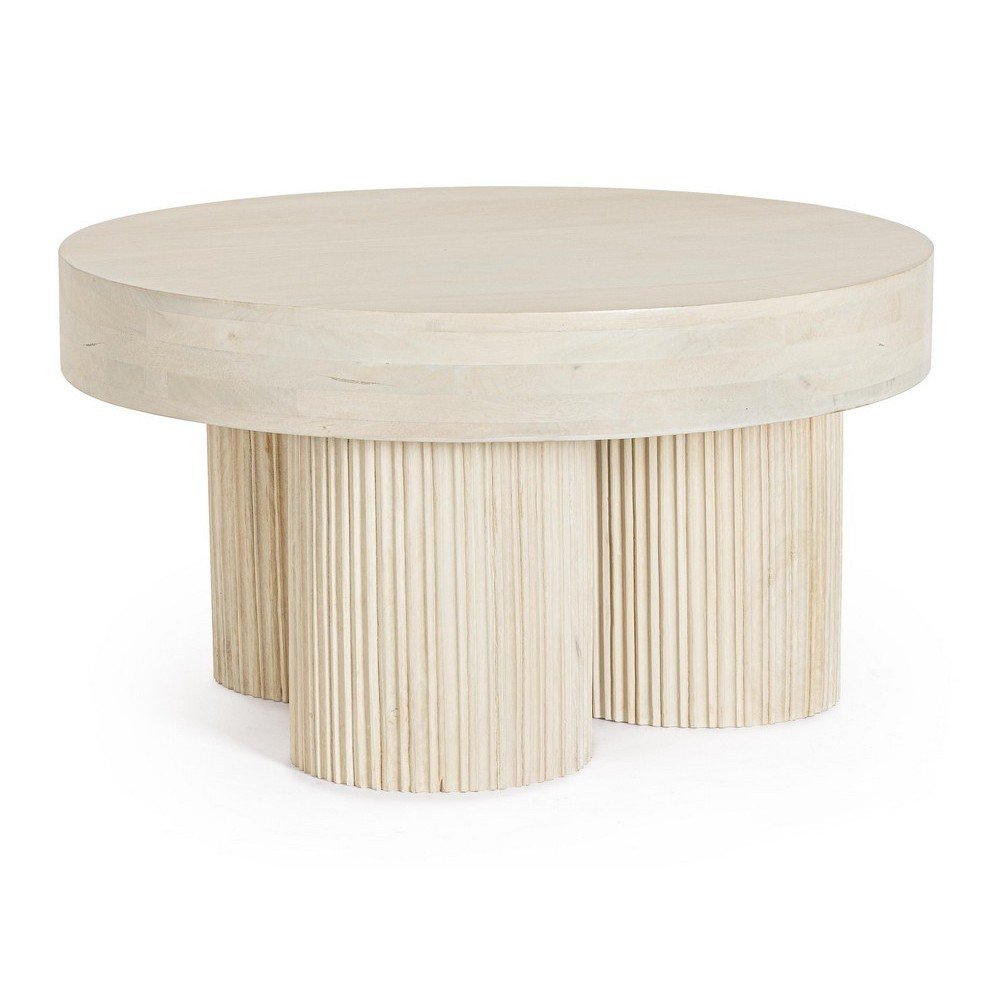 Bézs mangófa kerek dohányzóasztal ø 75 cm Dacca – Bizzotto