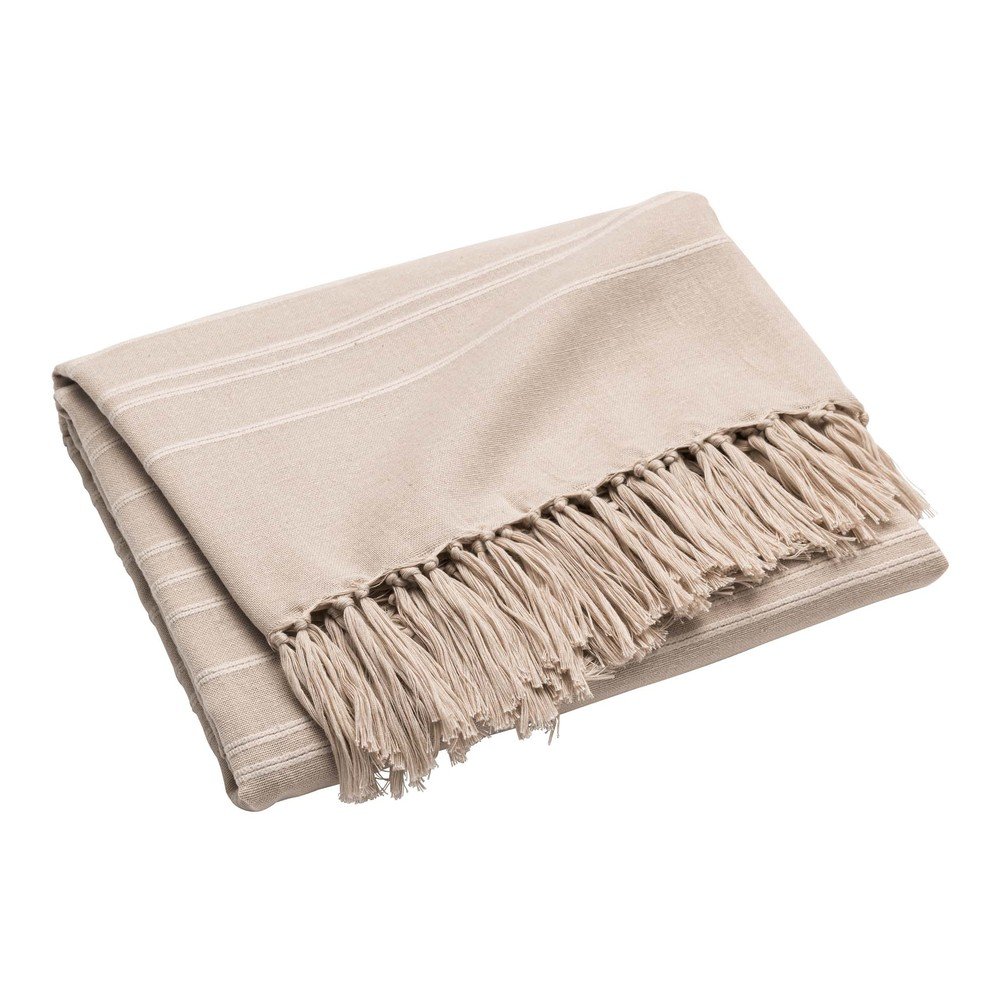 Bézs pamut ágytakaró 125x150 cm Lilia – douceur d'intérieur