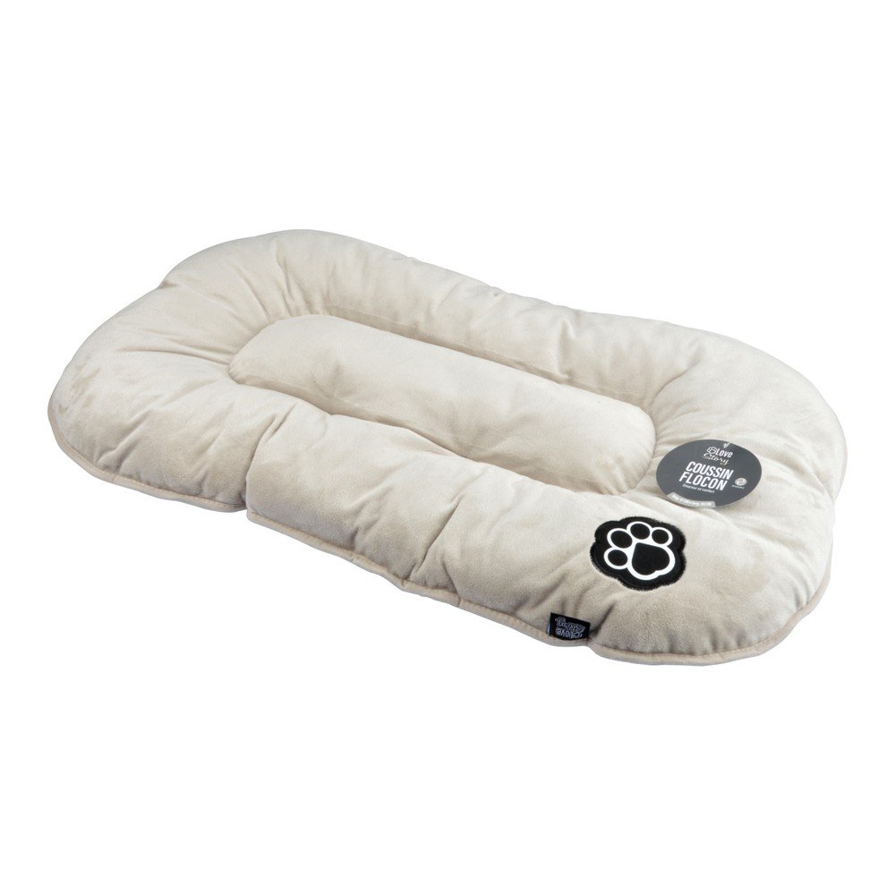 Bézs velúr fekhely kutyáknak 107x62 cm Flakes – Love Story