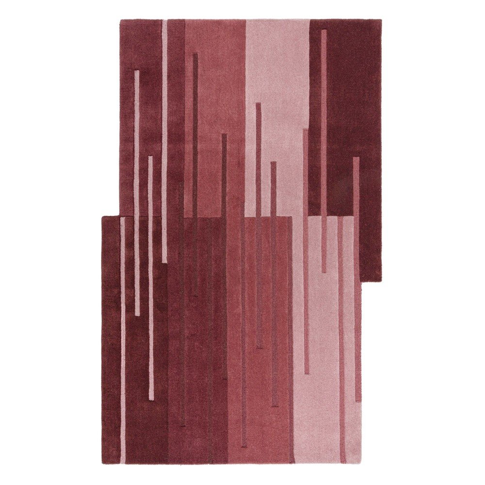 Borvörös kézi szövésű gyapjú szőnyeg 120x180 cm Split Ombre Shaped – Flair Rugs