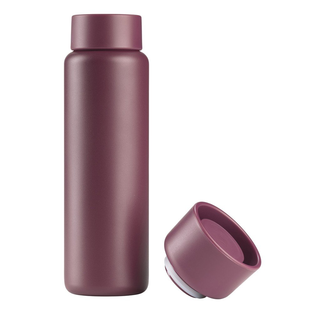 Borvörös rozsdamentes acél termobögre 650 ml Singles – Zone