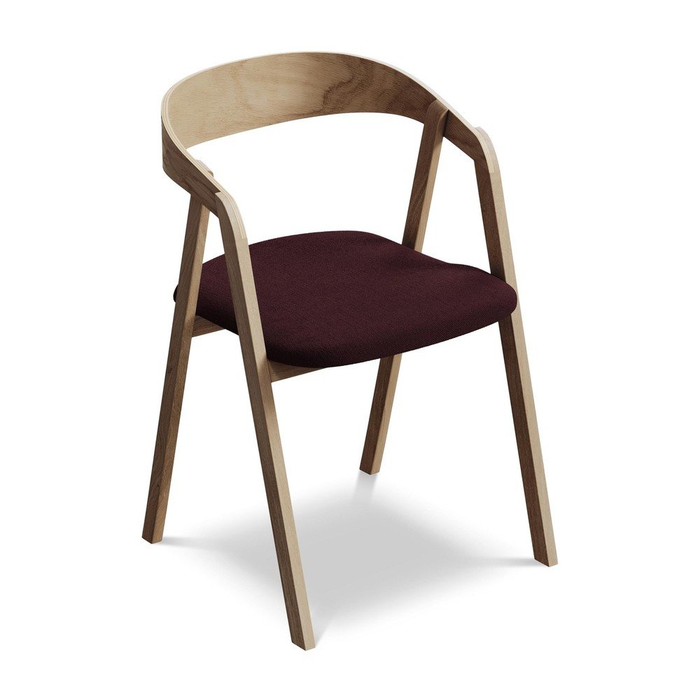 Borvörös tömörfa étkezőfotel Erika – Makamii