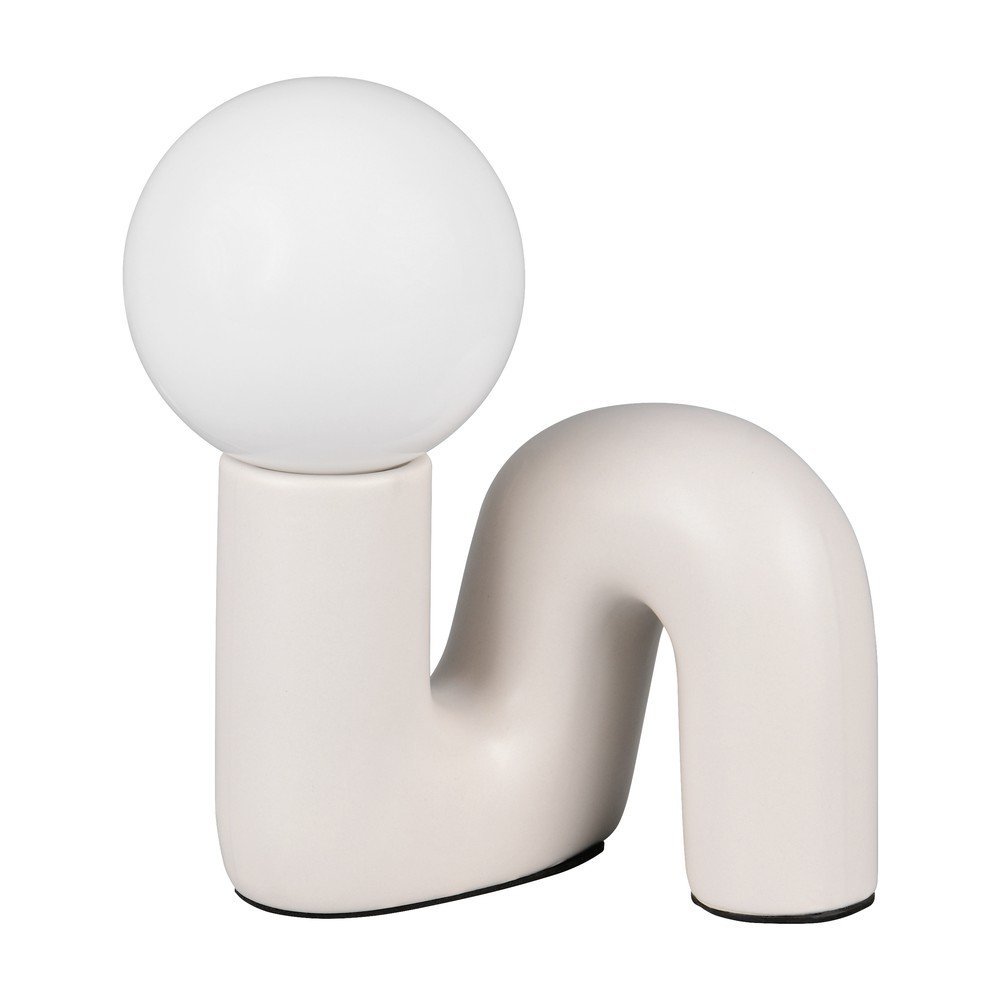 Elefántcsont színű kerámia asztali lámpa (magasság 21