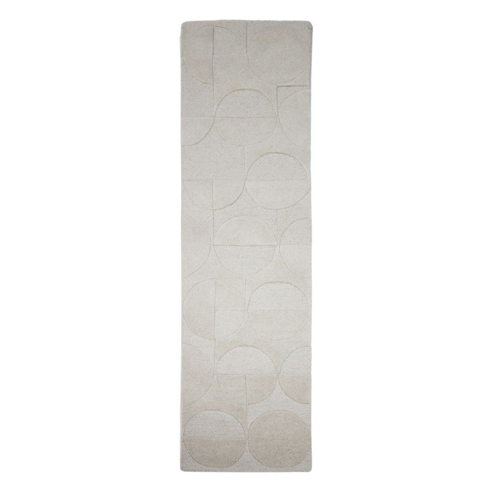 Elefántcsont színű kézi szövésű gyapjú futószőnyeg 60x230 cm Gigi – Flair Rugs