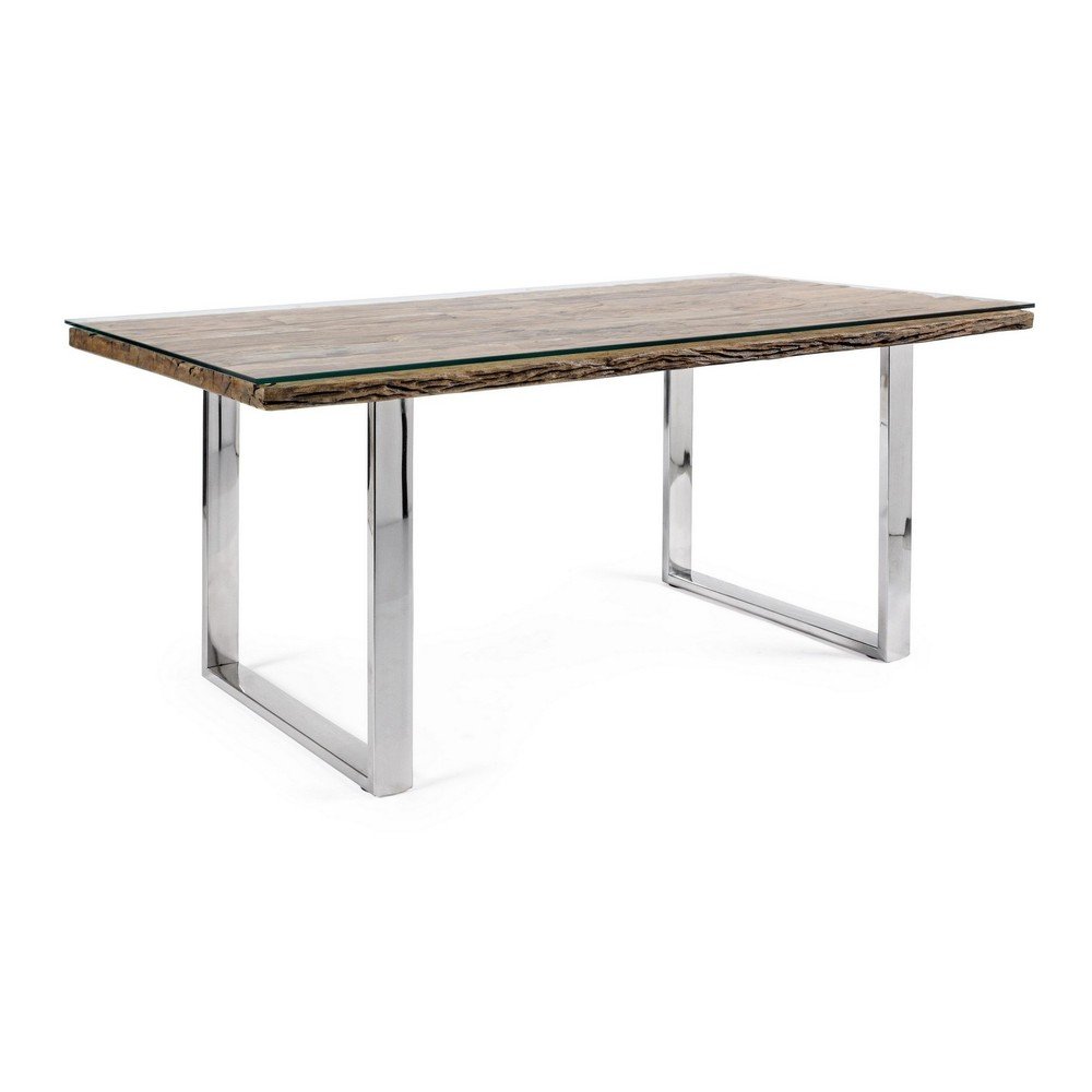 Étkezőasztal üveg asztallappal 90x180 cm Stanton – Bizzotto