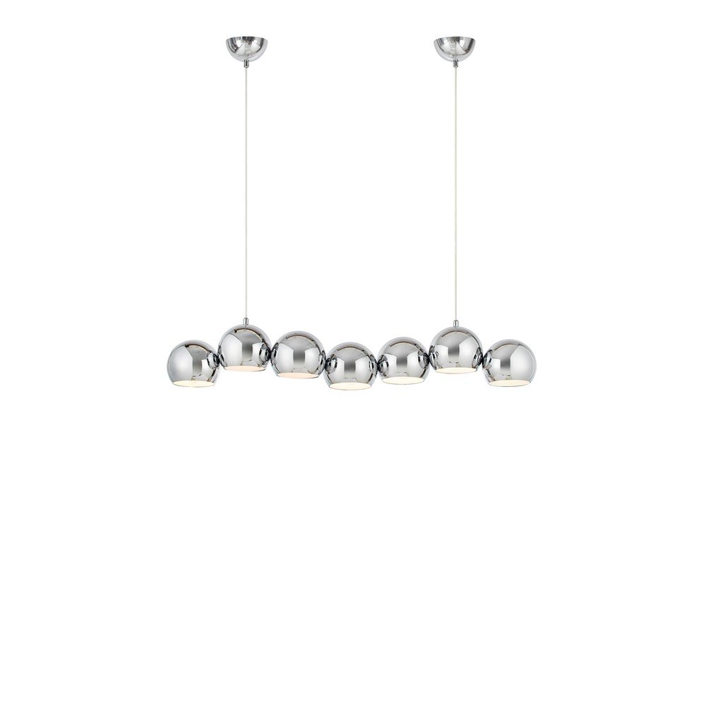 Ezüstszínű fém függőlámpa fém búrával Cupolo – Markslöjd