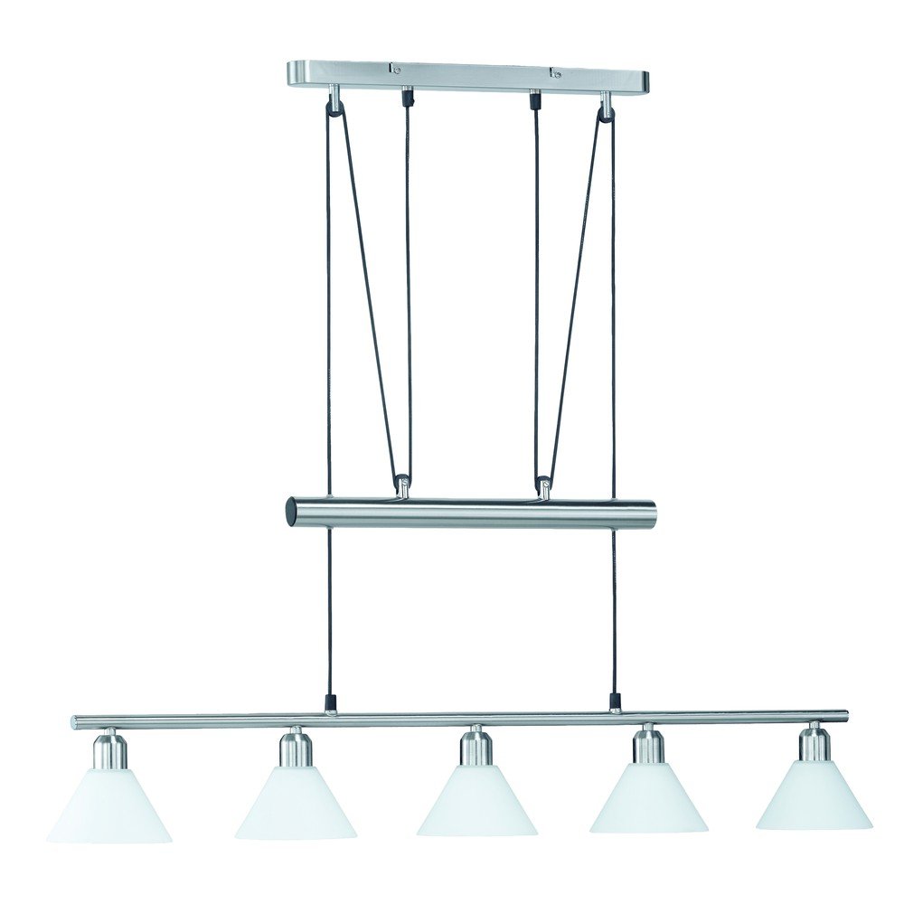 Ezüstszínű függőlámpa üveg búrával Stamina – Trio