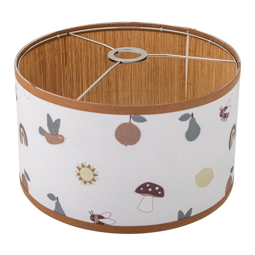 Fehér-barna gyerek lámpabúra textil búrával ø 34 cm Agnes – Bloomingville Mini