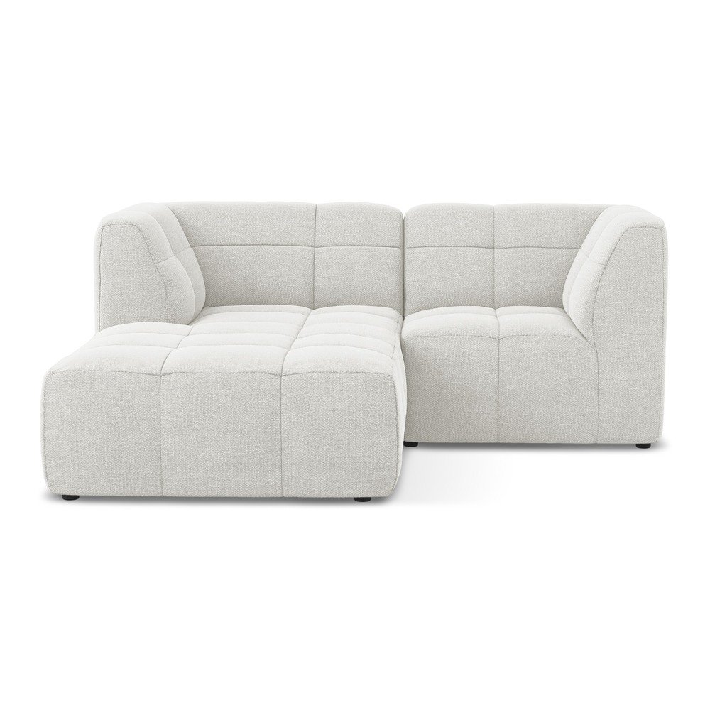 Fehér buklé sarokkanapé (bal oldali-heverő résszel) Aloha – Makamii