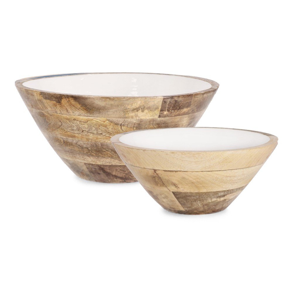 Fehér fa tál szett 2 db-os ø 30