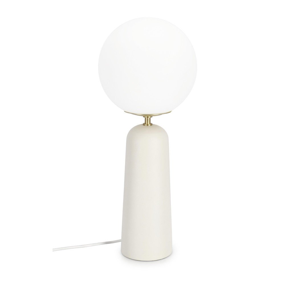 Fehér fém asztali lámpa üveg búrával (magasság 51 cm) Delphine – Bizzotto