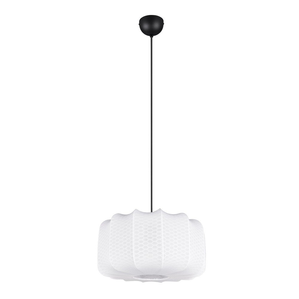 Fehér fém függőlámpa textil búrával ø 40 cm Madleine – Reality