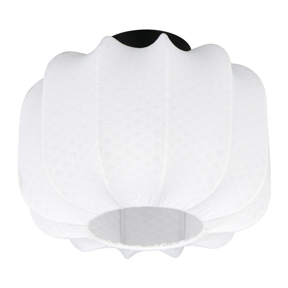 Fehér fém mennyezeti lámpa textil búrával ø 25 cm Madleine – Reality